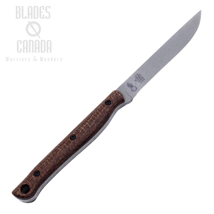 White River Exodus 3 Fixed Blade Knife, Magnacut, Micarta Natural Burlap, WREX3-BNA-MAG (image for) White River Exodus 3 Fixed Blade Knife, Magnacut, Micarta Natural Burlap, WREX3-BNA-MAG