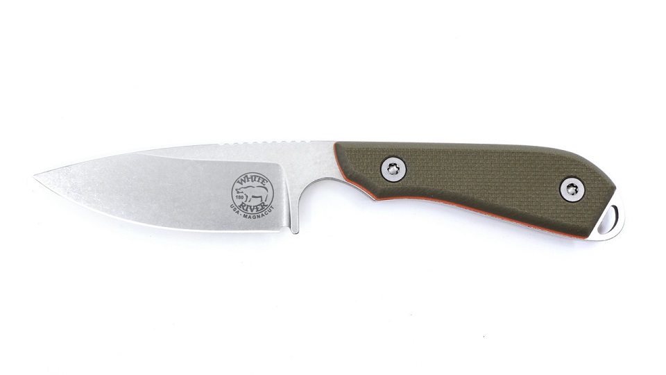 White River M1 Pro Fixed Blade Knife, Magnacut, Textured G10 Green/Orange,