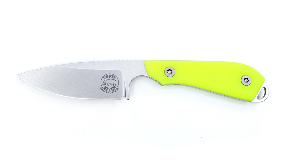 White River M1 Backpacker Pro Fixed Blade Knife, Magnacut, G10 High Vis Yellow, Kydex Sheath