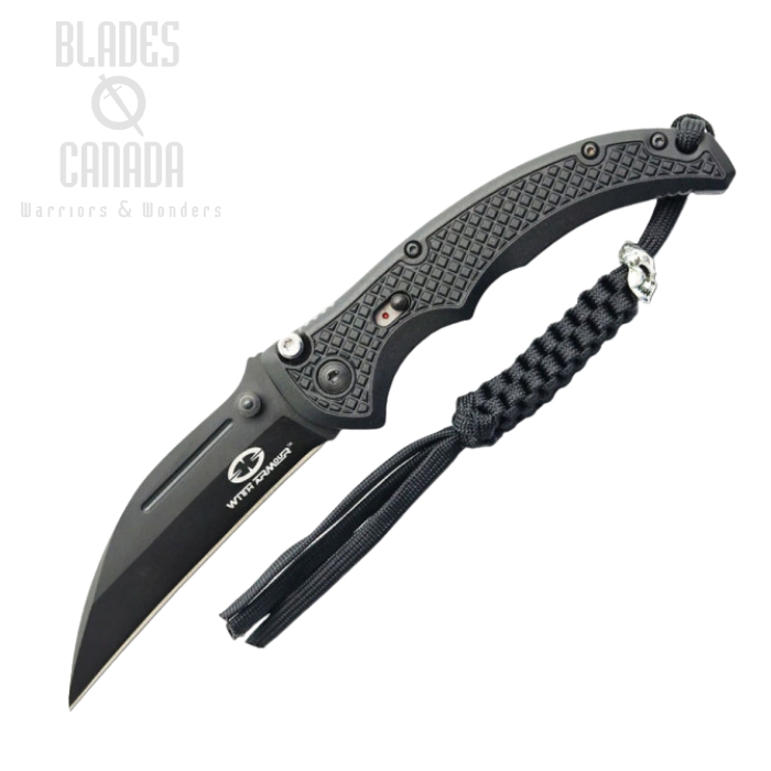 WithArmour Black Claw Assisted Open Folding Knife, 440C, Nylon Black, WA-075BK