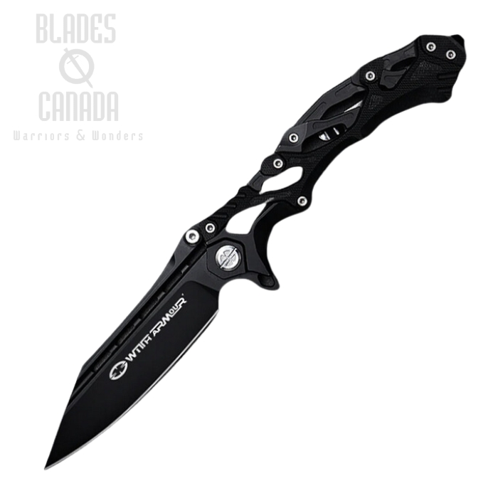 WithArmour Alien Folding Knife, AUS 8, G10 Black/ Stainless Black, WA-102BK