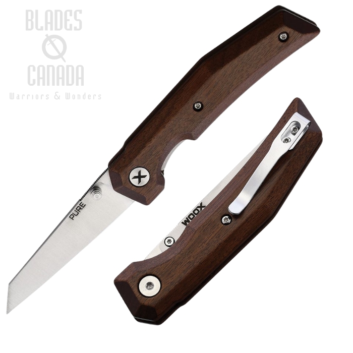 WOOX Pure Folding Knife, D2 Satin, Walnut Handle, BU.KNF050.01 (image for) WOOX Pure Folding Knife, D2 Satin, Walnut Handle, BU.KNF050.01